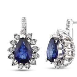 0,86 ct Sapphire Diamond Earrings - 2