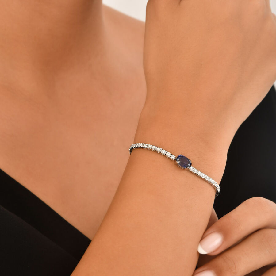 سوار مرصّع بالألماس مع حجر الزفير 3,51 قيراط - 1