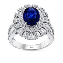 3.57 ct.Sapphire Diamond Ring - 1