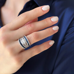 3.76 Carat Sapphire Diamond Ring - 2