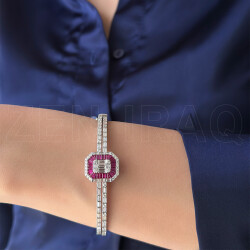 4.01 ct.Ruby Diamond Bracelet - 2