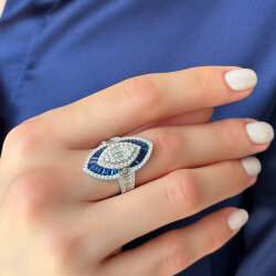 4.07 Carat Sapphire Diamond Ring - 2