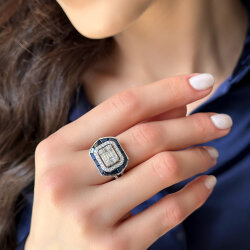 4.09 Carat Sapphire Diamond Ring - 2