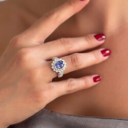 4.09 Carat Tanzanite Diamond Ring - 2