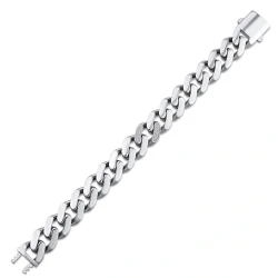 0.25 Carat Diamond Silver Men's Bracelet - 4