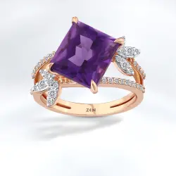 4.17 ct.Amethyst Diamond Ring - 1