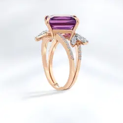 4.17 ct.Amethyst Diamond Ring - 2