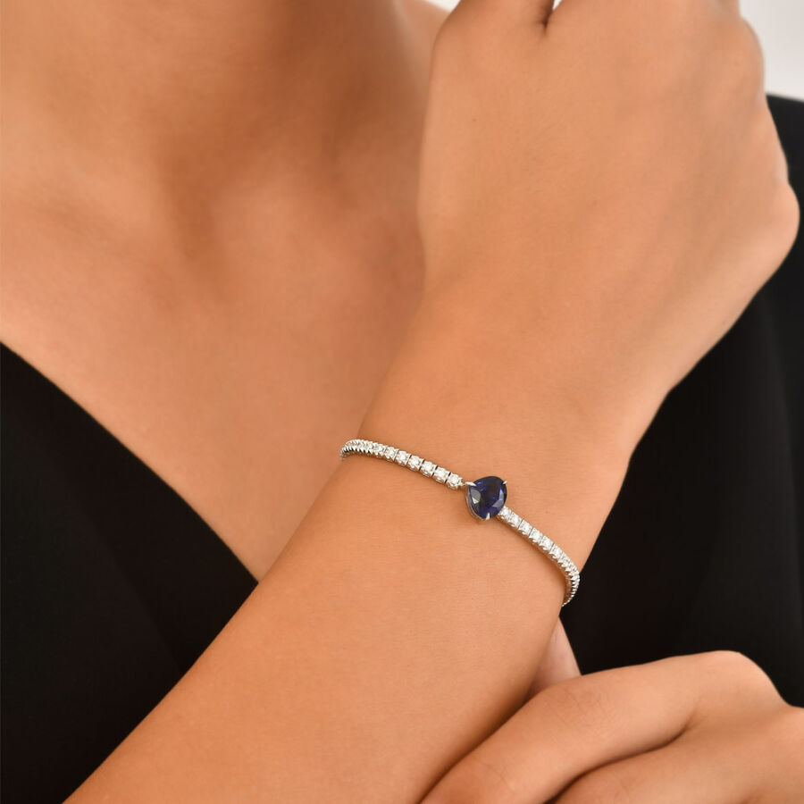 سوار مرصّع بالألماس مع حجر الزفير 4.26 قيراط - 1