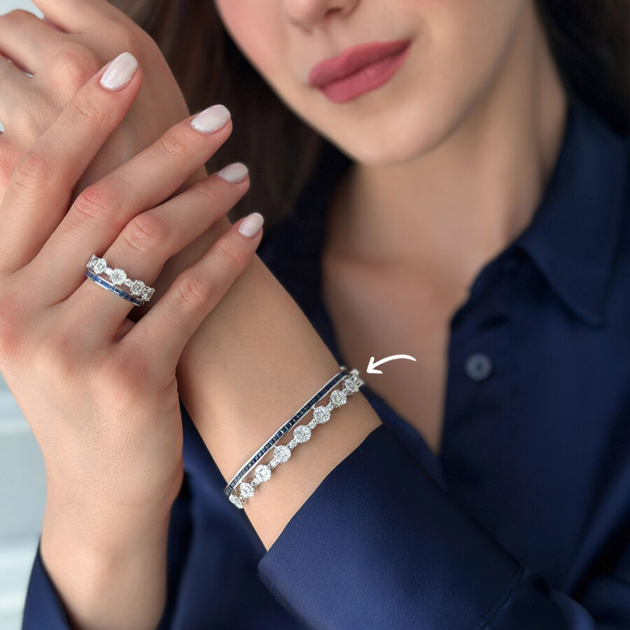 4.26 ct.Sapphire Diamond Bracelet - 2