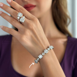 4.72 ct.Baguette Diamond Bracelet - 2
