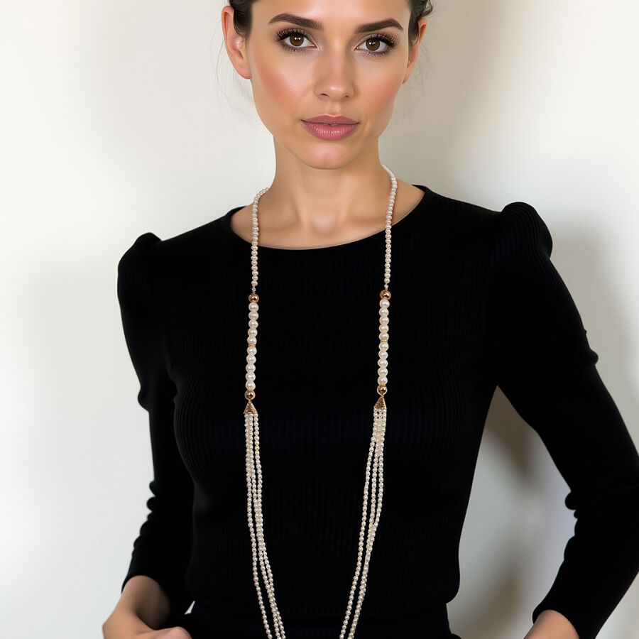 قلادة اللؤلؤ مرصّعة بالألماس 56,07 قراط - 1