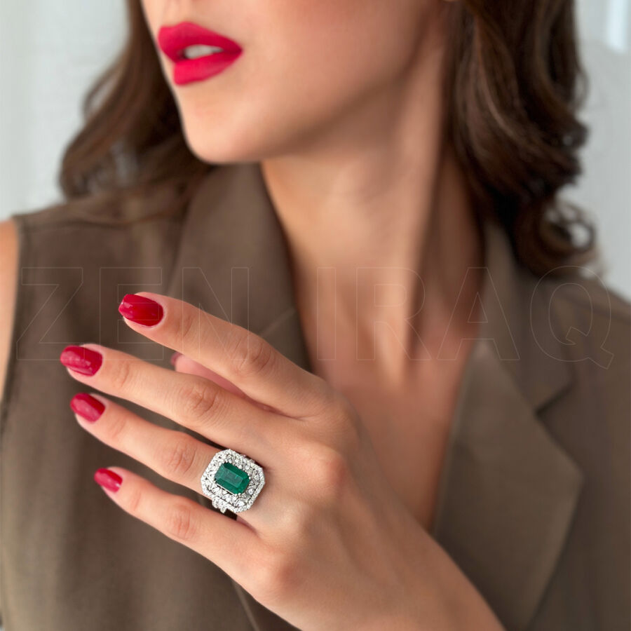 6.09 ct.Emerald Diamond Ring - 1