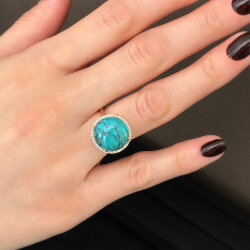 6.09 Carat Turquoise Diamond Ring - Zen Diamond