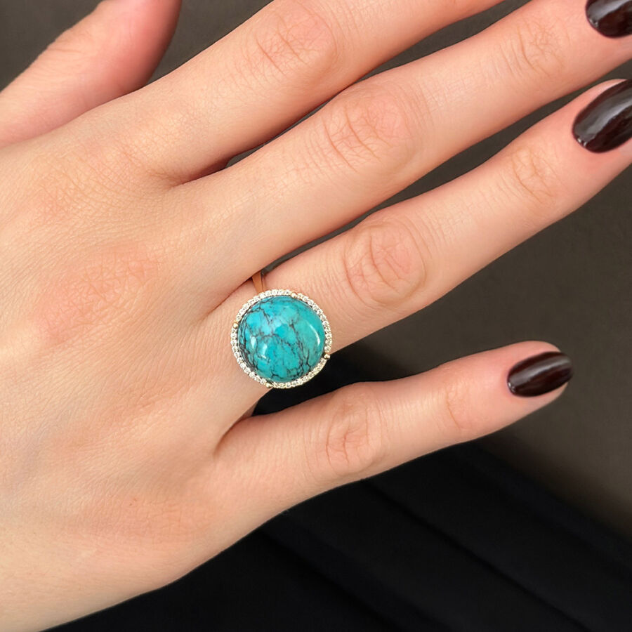 6.09 Carat Turquoise Diamond Ring - 1