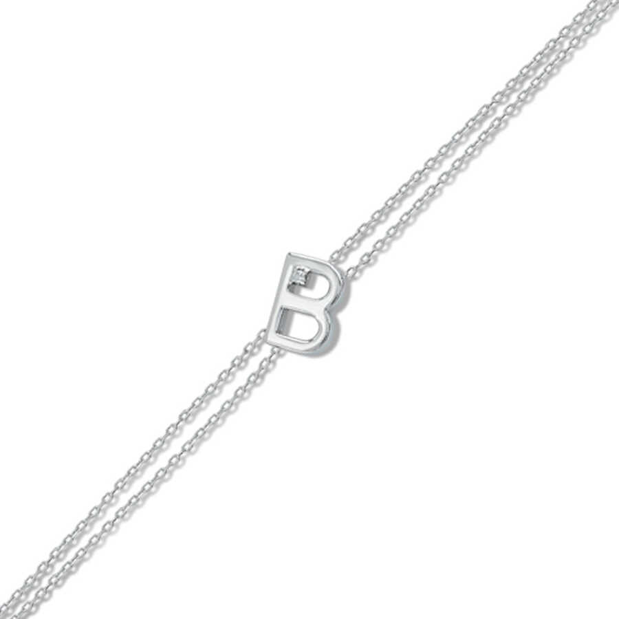 0.01 ct Letter 'M' Diamond Bracelet - 3001110211 / ZEN Diamond - US