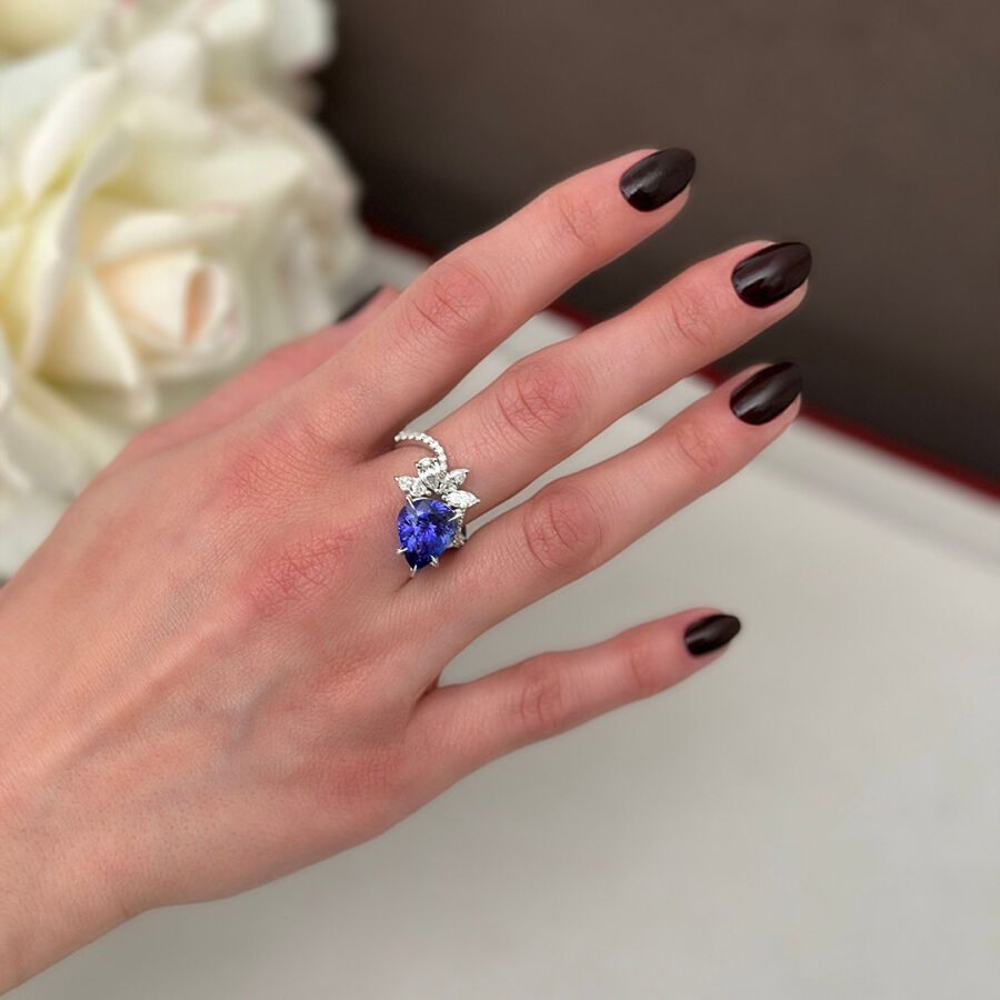 6.23 Carat Tanzanite Diamond Ring - 3