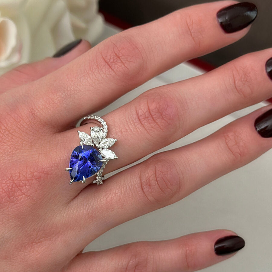 6.23 Carat Tanzanite Diamond Ring - 2