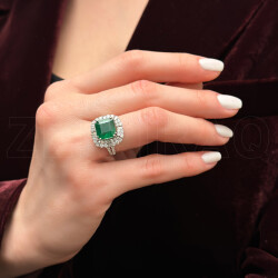 6.30 ct.Emerald Diamond Ring - 1