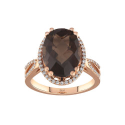 6.41 Carat Smoky Quartz Diamond Ring - Zen Diamond