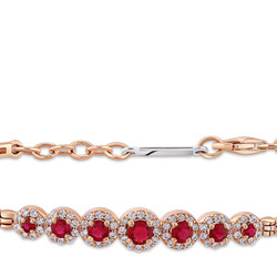 1.07 ct.Ruby Diamond Bracelet - 2