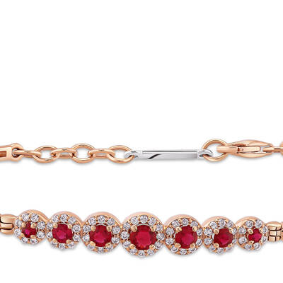 1.07 ct.Ruby Diamond Bracelet - 2