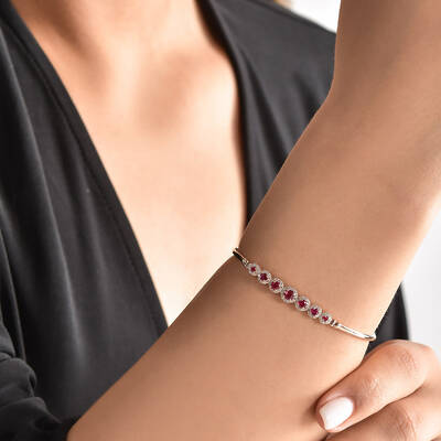 1.07 ct.Ruby Diamond Bracelet - 4