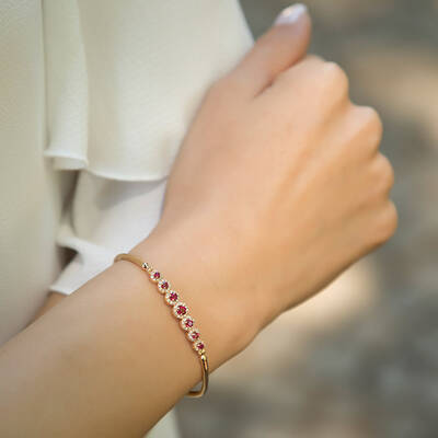 1.07 ct.Ruby Diamond Bracelet - 5