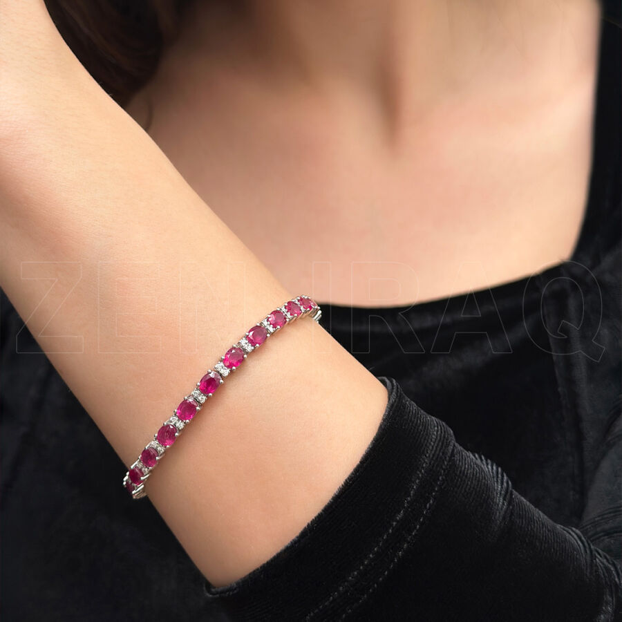 11.92 ct.Diamond Ruby Bracelet - 3