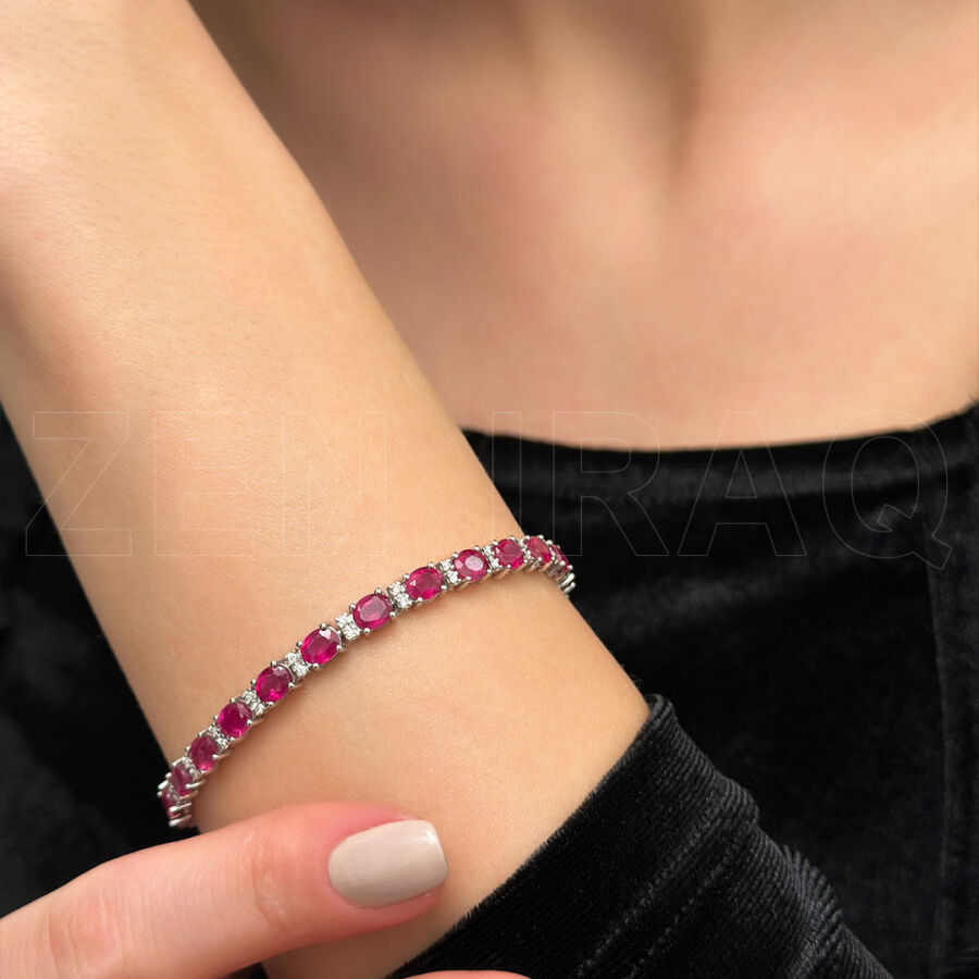 11.92 ct.Diamond Ruby Bracelet - 4