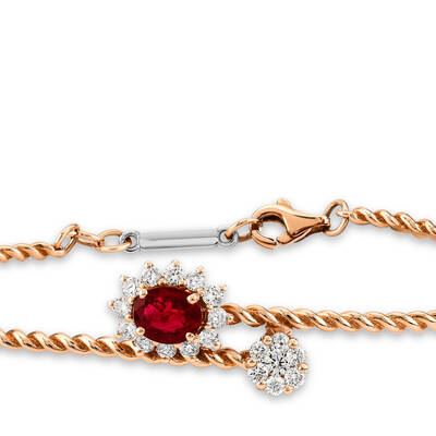 0.97 ct.Ruby Diamond Bracelet - 2