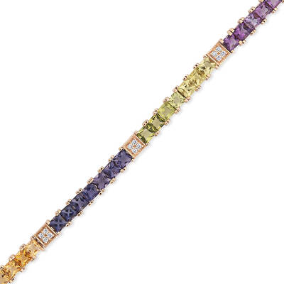 7.54 ct.Diamond Multicolor Gemstone Bracelet - 2