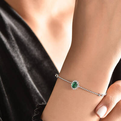 0.80 ct.Emerald Diamond Bracelet - 3