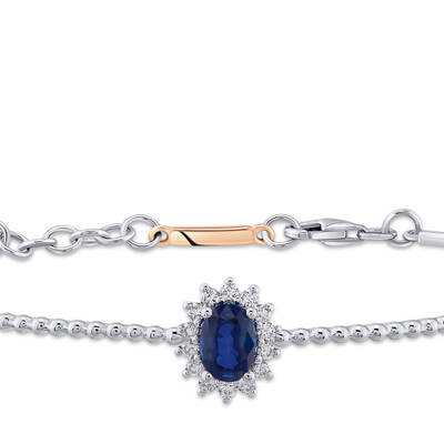 1.09 ct.Sapphire Diamond Bracelet - 2