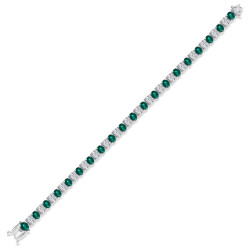 7.12 ct.Emerald Diamond Bracelet - 1