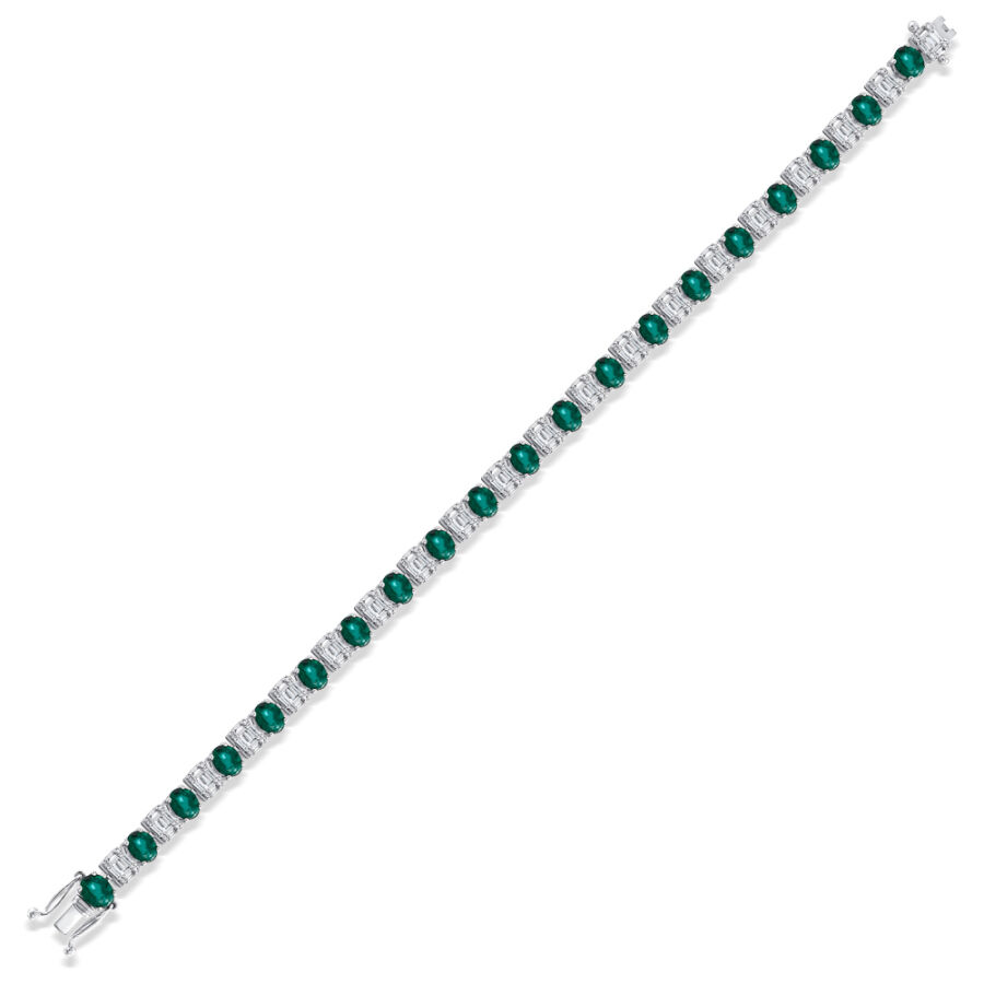7.12 ct.Emerald Diamond Bracelet - 1
