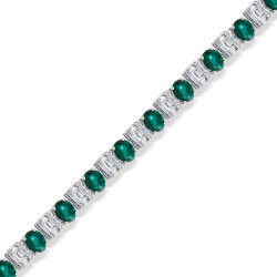 7.12 ct.Emerald Diamond Bracelet - 4