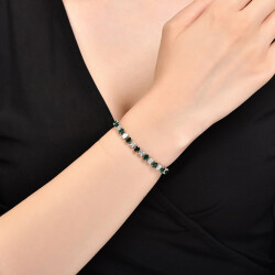 سوار مرصع بالألماس مع حجر الزمرد 7,12 قراط - 2