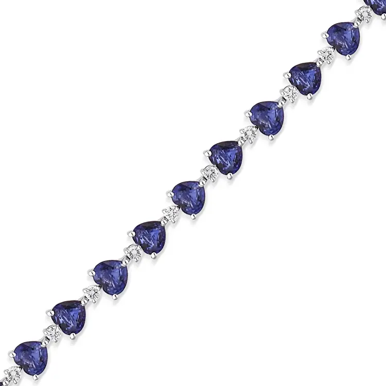 7.43 ct.Diamond Sapphire Bracelet - 1