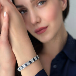 7.95 ct.Sapphire Diamond Bracelet - 1