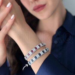 7.95 ct.Sapphire Diamond Bracelet - 4
