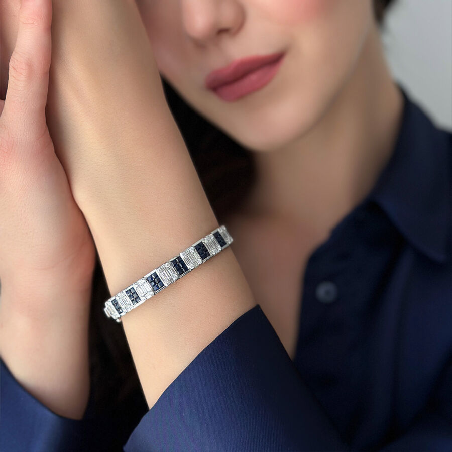 7.95 ct.Sapphire Diamond Bracelet - 3