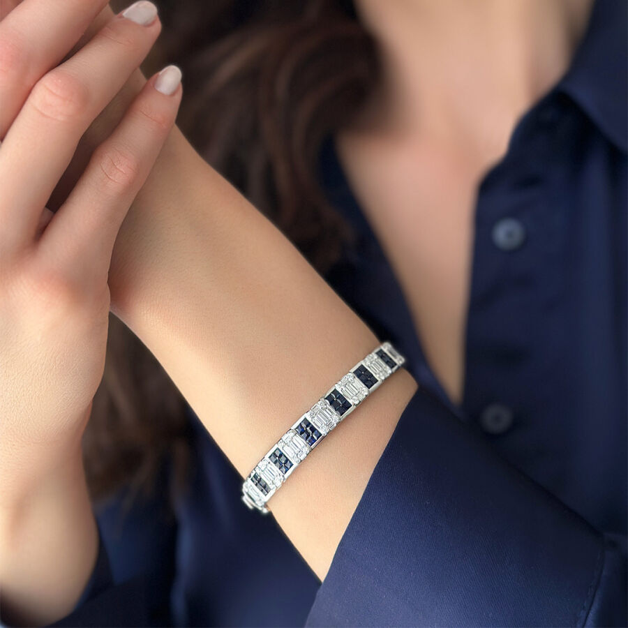 7.95 ct.Sapphire Diamond Bracelet - 5