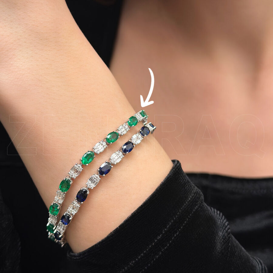 7.99 ct.Emerald Diamond Bracelet - 3