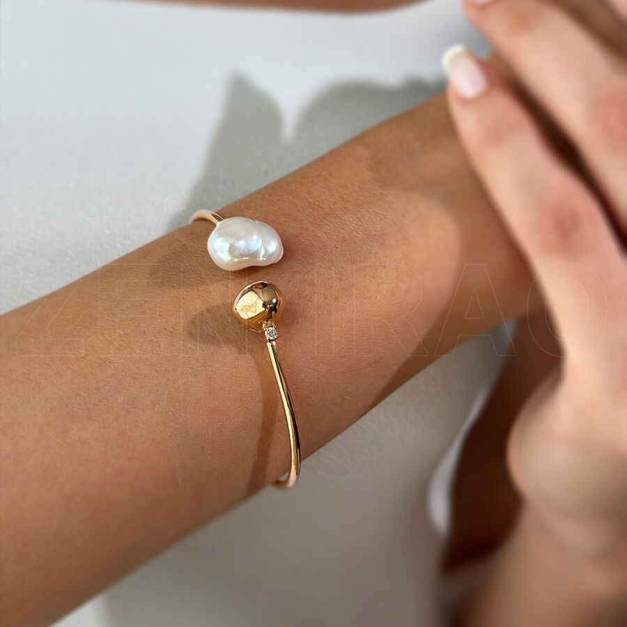 1.54 ct.Pearl Diamond Bracelet - 3