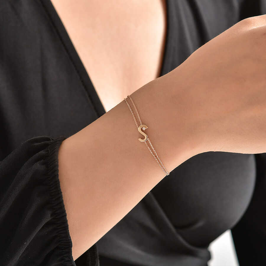 14K Yellow Gold Lab Diamond Wrap Bypass Bracelet | Sonya