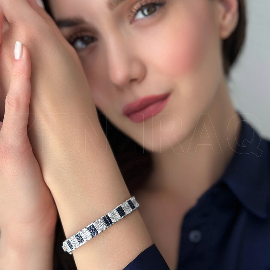 8.28 ct.Sapphire Diamond Bracelet - 1