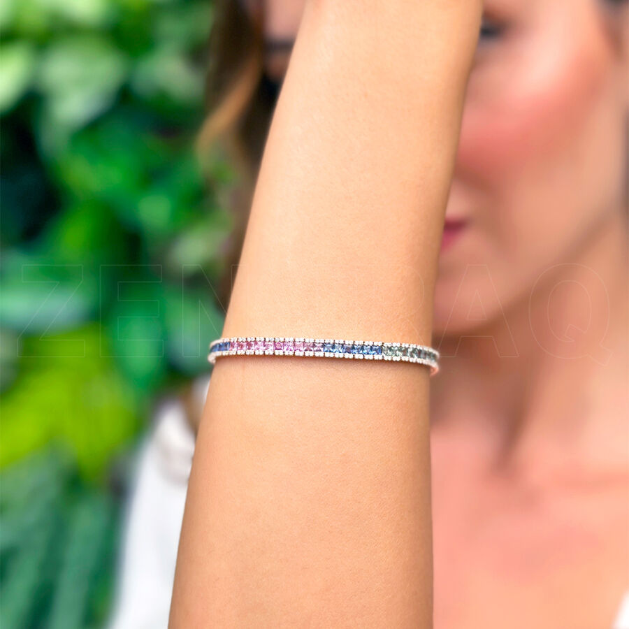 8.83 Carat Diamond Multicolor Gemstone Bracelet - 2