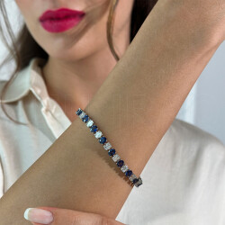 8.90 ct.Sapphire Diamond Bracelet - 1