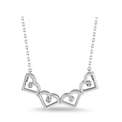 0.02 ct.Diamond Silver Love Clover Pendant - 5