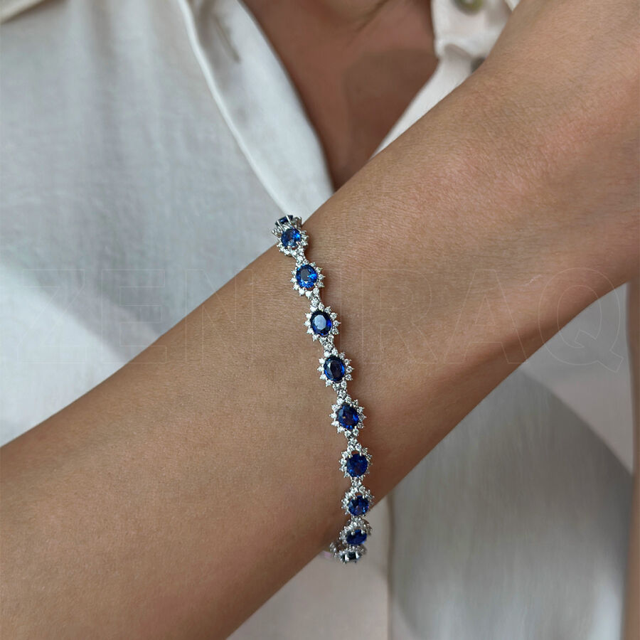 9.34 ct.Sapphire Diamond Bracelet - 1